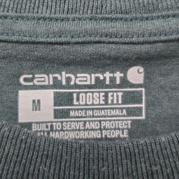 Carhartt Mens Loose Fit Long Sleeve Pullover Shirt Size Medium Color Blue Green - Picture 3 of 3